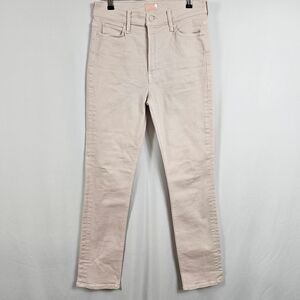 Mother The Dazzler Mid Rise Straight Jeans in Pale Peach - Size 28